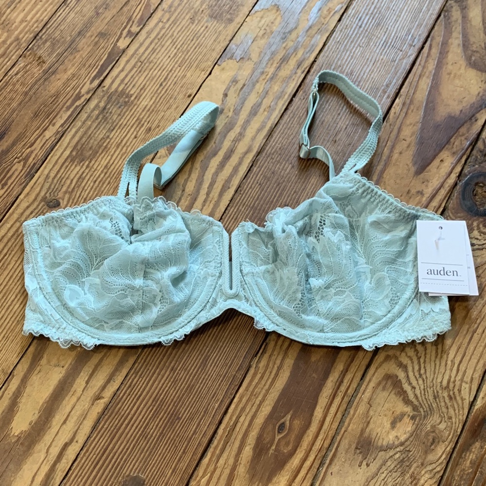 Auden Light Green Lace Underwire Bra